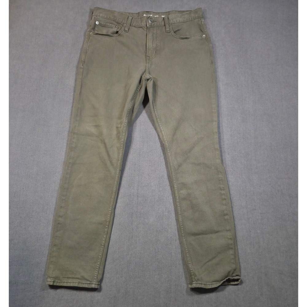 Old Navy Slim Built-In Flex Pants Mens 33x30 Olive Green 5-Pocket Chino